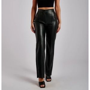 Meshki faux leather piped pants